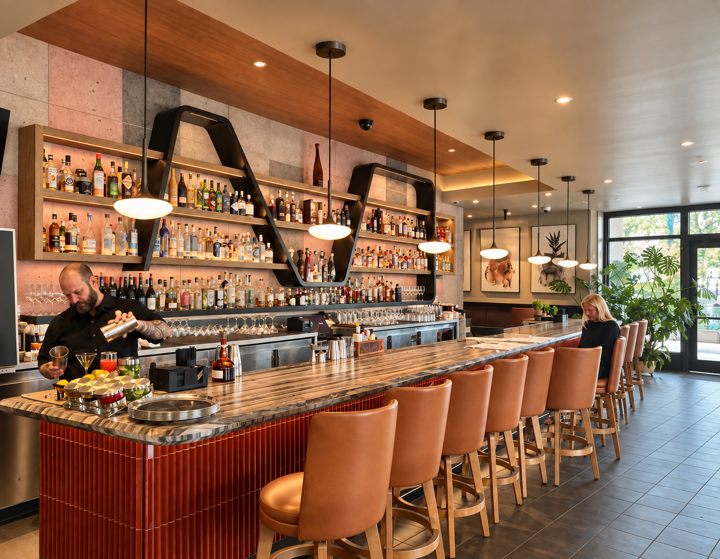 Ekoa True wall surfaces at Reposado Restaurant, San Mateo, California